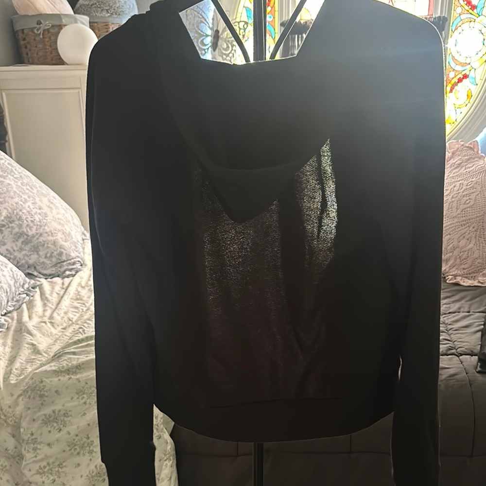 SO Classic Black Hoodie with White Drawstrings. - Picture 3 of 3